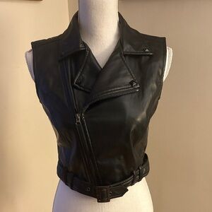 Abbey Dawn Faux Leather Belted Vest